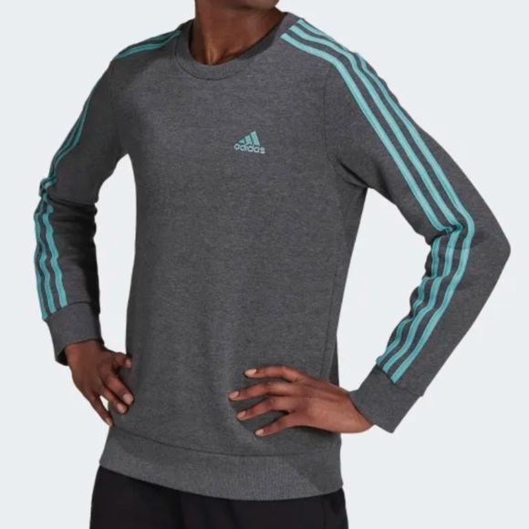 Adidas ESSENTIALS 3-STRIPES FLEECE SWEATSHIRT size XS - Picture 1 of 9